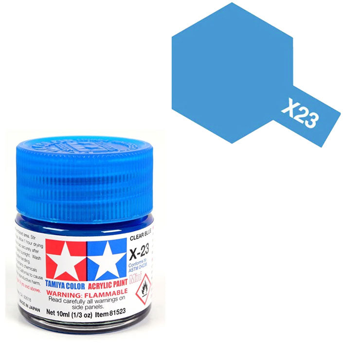 Pintura Acrílica - Tamiya X23 (Clear Blue) - Azul Traslúcido 23ml / 10 ml