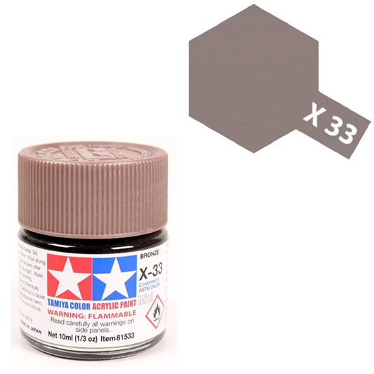 Pintura Acrílica - Tamiya X33 (Gloss Metallic Bronze) - Bronce Brillante Metálica 23ml / 10 ml