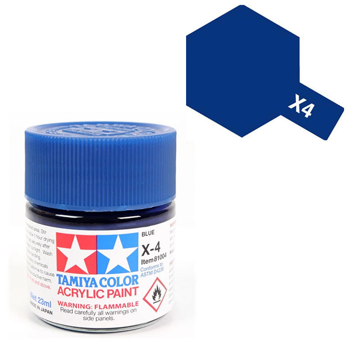 Pintura Acrílica - Tamiya X4 (Gloss Blue) - Azul Brillante 23ml / 10 ml