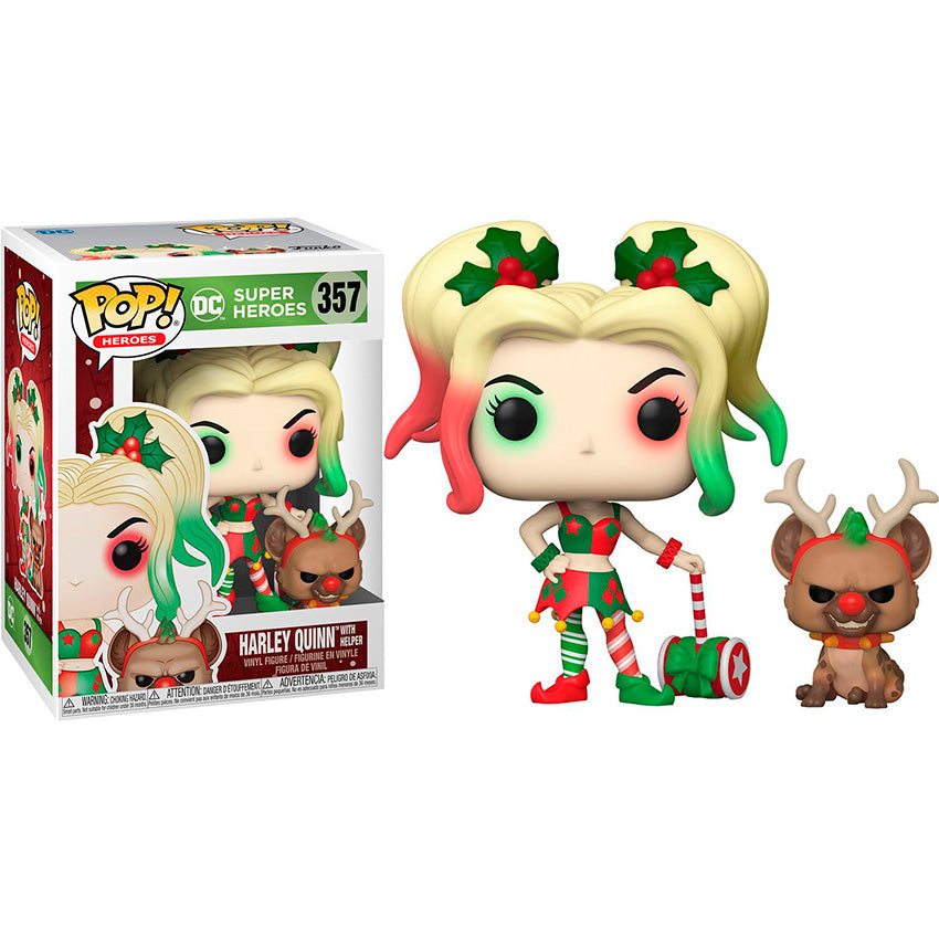Funko Pop DC: Navidad DC - Harley Quinn con Ayudante