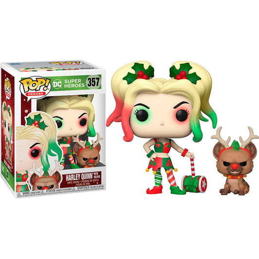 Funko Pop DC: Navidad DC - Harley Quinn con Ayudante