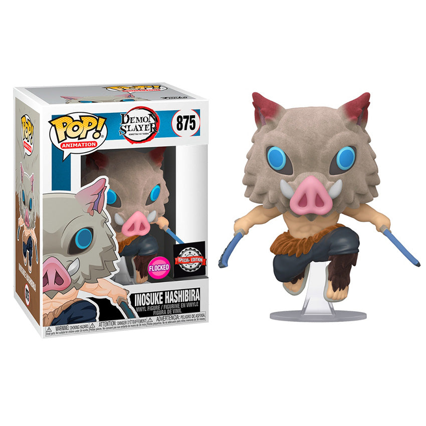 Funko Pop Animation: Demon Slayer - Inosuke Hashibira Flocked (terciopelo)