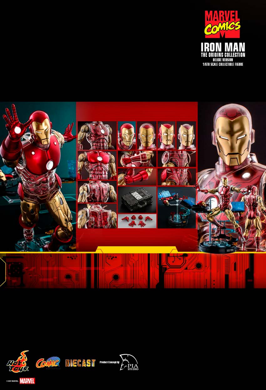 Hot Toys Marvel: Marvel Origins Collection - Iron Man 1960 Deluxe Escala 1/6