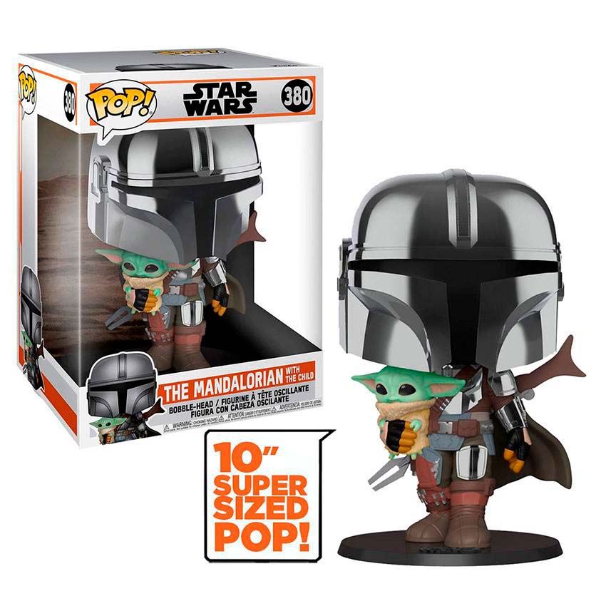 Funko Pop Star Wars: Mandaloriano - Mandaloriano con Baby Yoda 10 pulgadas