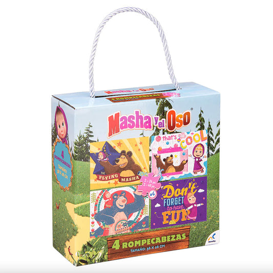 4 ROMPECABEZAS 2 DE 48 PIEZAS Y 2 DE 24 PIEZAS NOVELTY: MASHA Y EL OSO