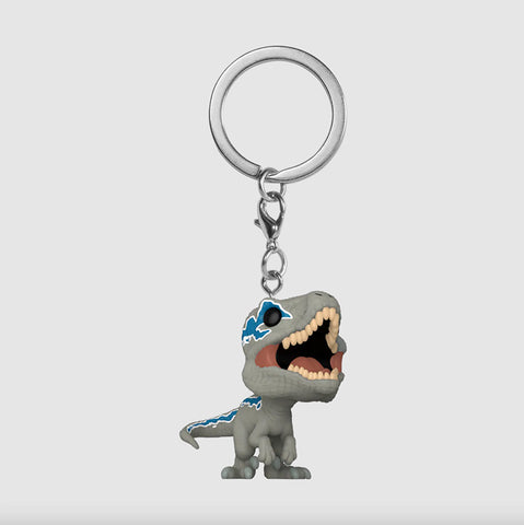 Funko Pop Keychain Movies: Jurassic World Dominion - Velociraptor (Blue) Llavero