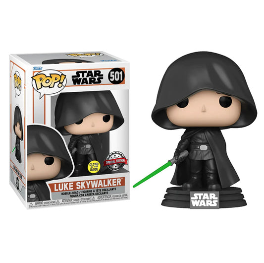 Funko Pop Star Wars: Mandalorian - Luke Skywalker con Capa Glow Exclusivo